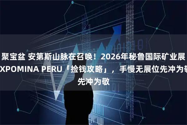 聚宝盆 安第斯山脉在召唤！2026年秘鲁国际矿业展EXPOMINA PERU「捡钱攻略」，手慢无展位先冲为敬