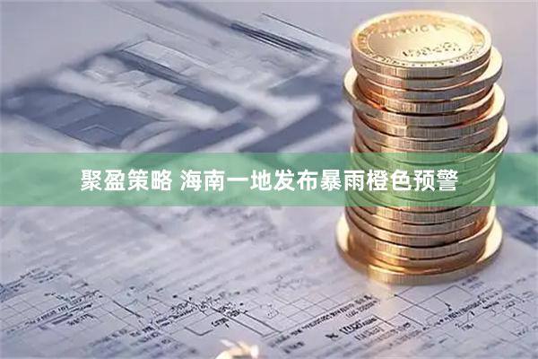 聚盈策略 海南一地发布暴雨橙色预警